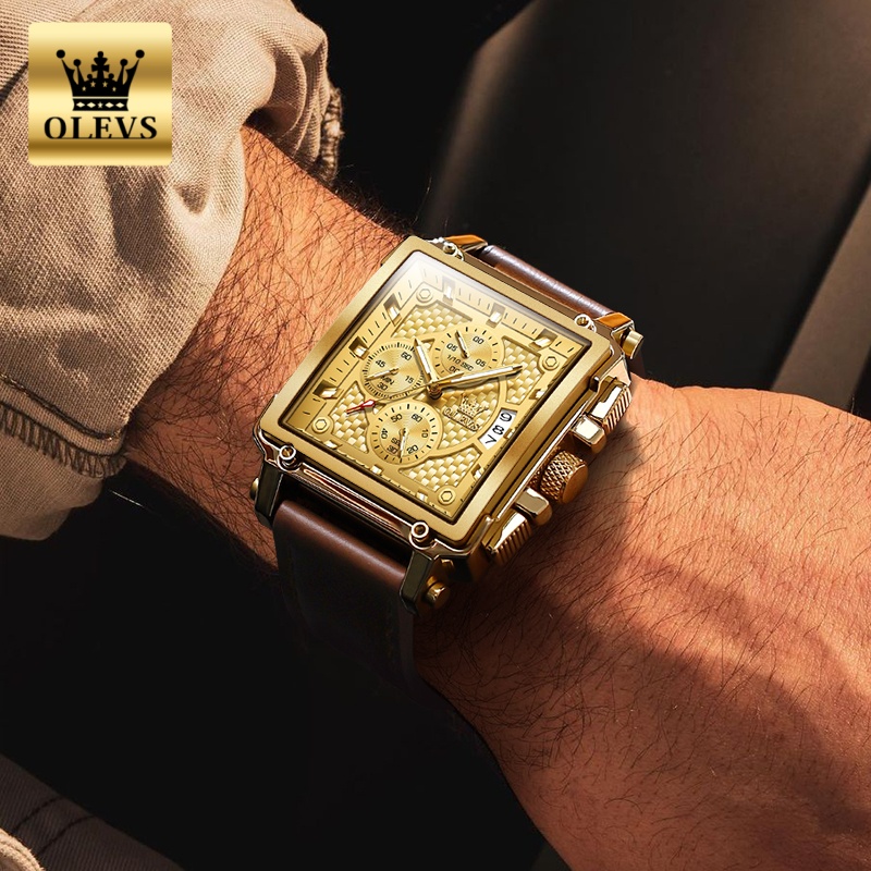 Jam Tangan Pria Merek OLEVS Ta - Leather Watch Band Men ulasan dan harga